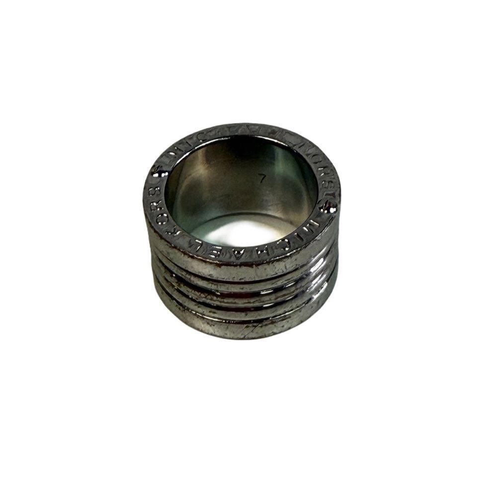 Michael Kors Silvertone Barrel Ring Size 7